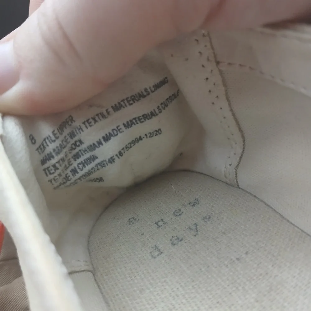 A New Day Womens Cream Black Cap Toe Canvas Espadrille Flats Size 8‎